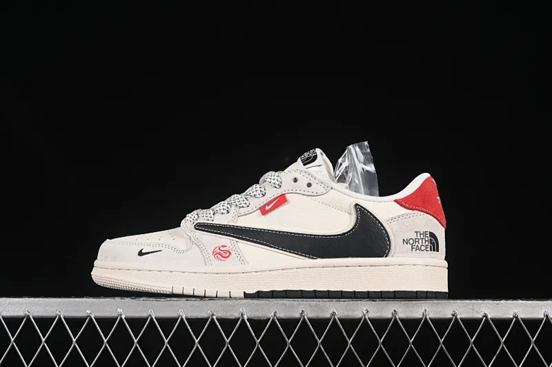All categories Air Jordan Jordan series basketball shoes Air Jordan 1 Low High-end customized low-top sneakers Travis Scott x Fragment Design x Air Jordan 1 Low OG SP AJ1 North Face co-branded double black hook low-top cultural casual sneakers YX5066-308